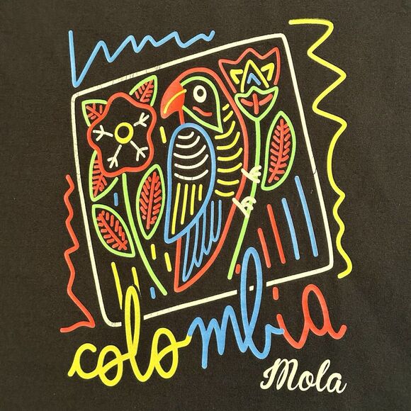 Columbia Mola Parrot Graphic Print Tee T Shirt Womens Medium Black Ariari Sport - Picture 6 of 9